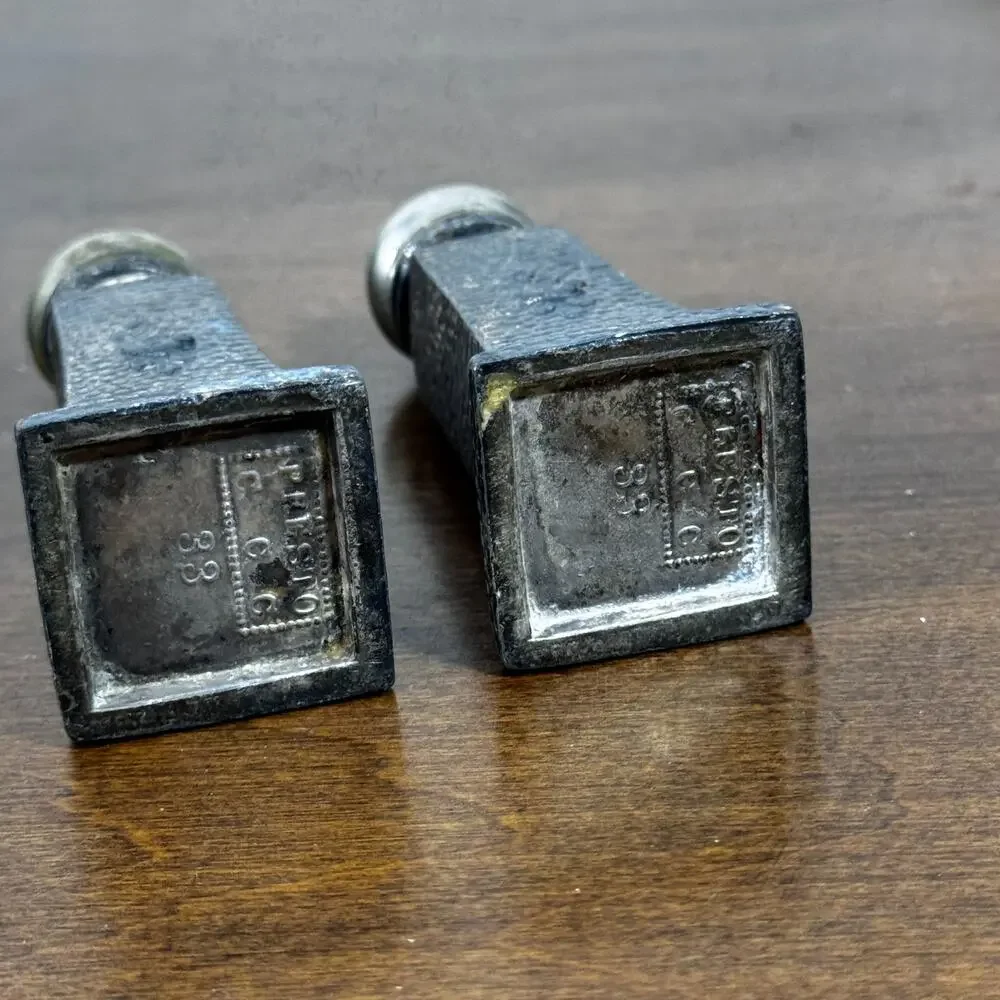 Vintage Salt & Pepper Shakers Nickel Silver Presto CCC 33 Pebble 3.25